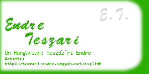 endre teszari business card